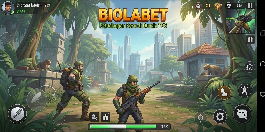 Tampilan gameplay seru dari BIOLABET dengan aksi tembak-menembak.