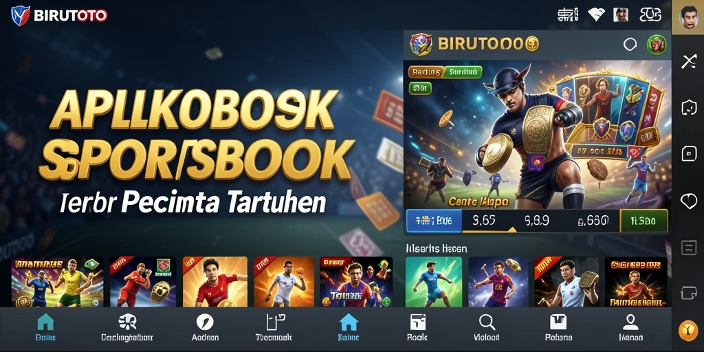 Tampilan aplikasi BIRUTOTO dengan opsi taruhan olahraga yang menarik.
