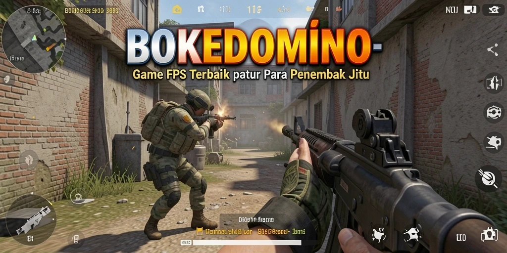 Screenshot gameplay BOKEDOMINO yang menarik dengan aksi tembak menembak.
