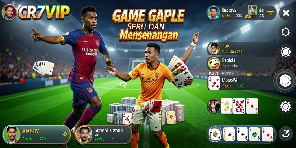 Tampilan gameplay seru dalam permainan Gaple dengan CR7VIP.