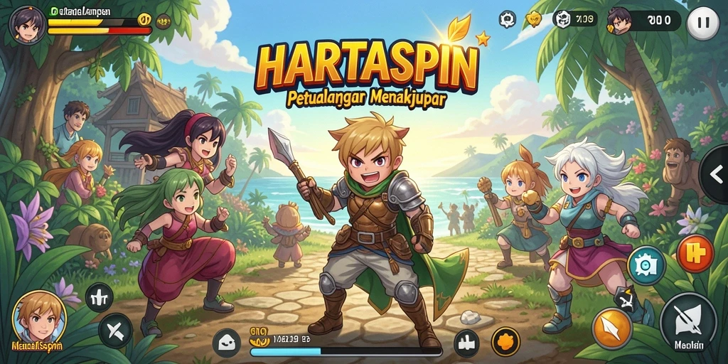 Gameplay menarik dalam HARTASPIN dengan grafis anime yang memukau.