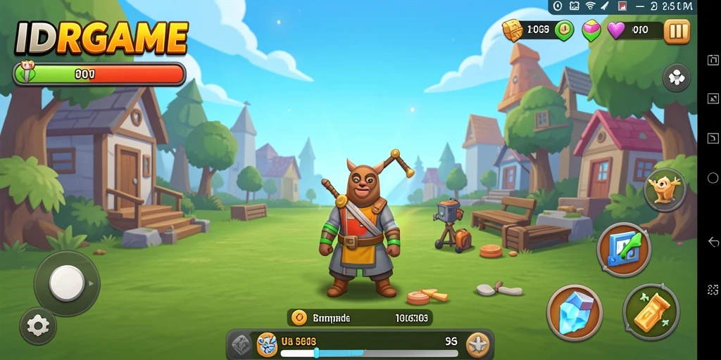 Tampilan gameplay menarik di IDRGAME dengan berbagai karakter dan item.