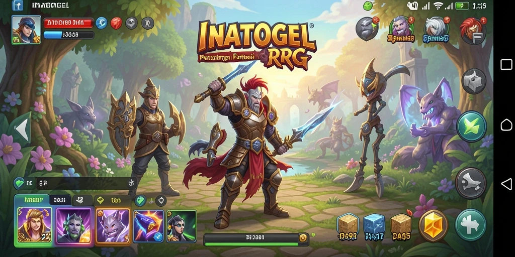 Screenshot utama INATOGEL menunjukkan aksi seru dalam dunia RPG.