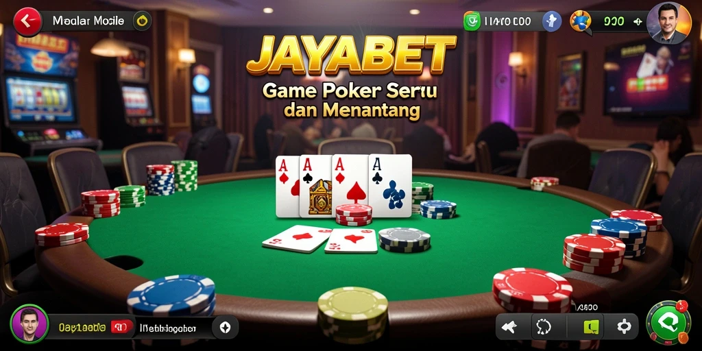 Menampilkan gameplay Poker yang mendebarkan di JAYABET.
