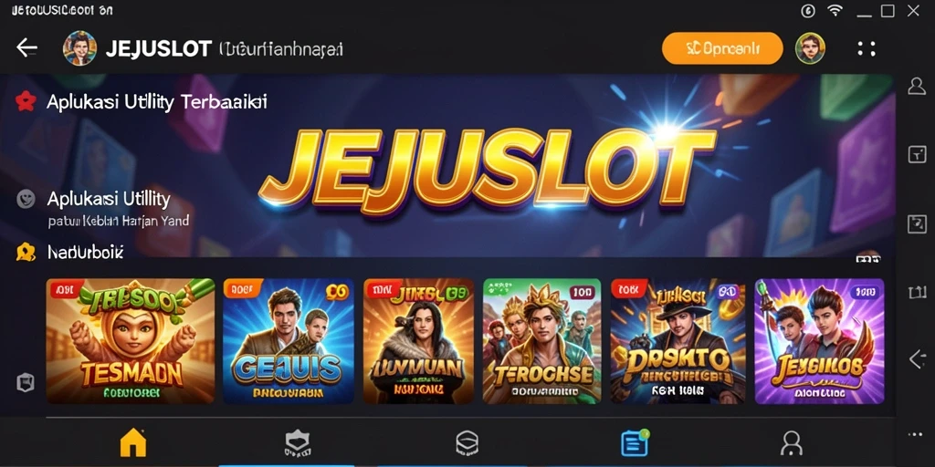 Tampilan antarmuka aplikasi JEJUSLOT yang mudah digunakan.
