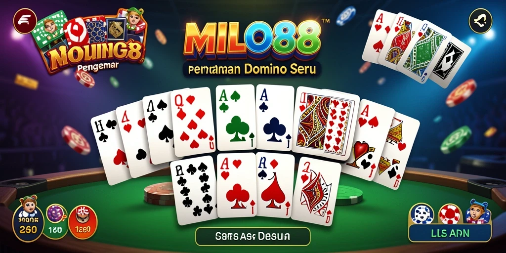 Screenshot utama MILO88 menampilkan aksi seru permainan Domino.