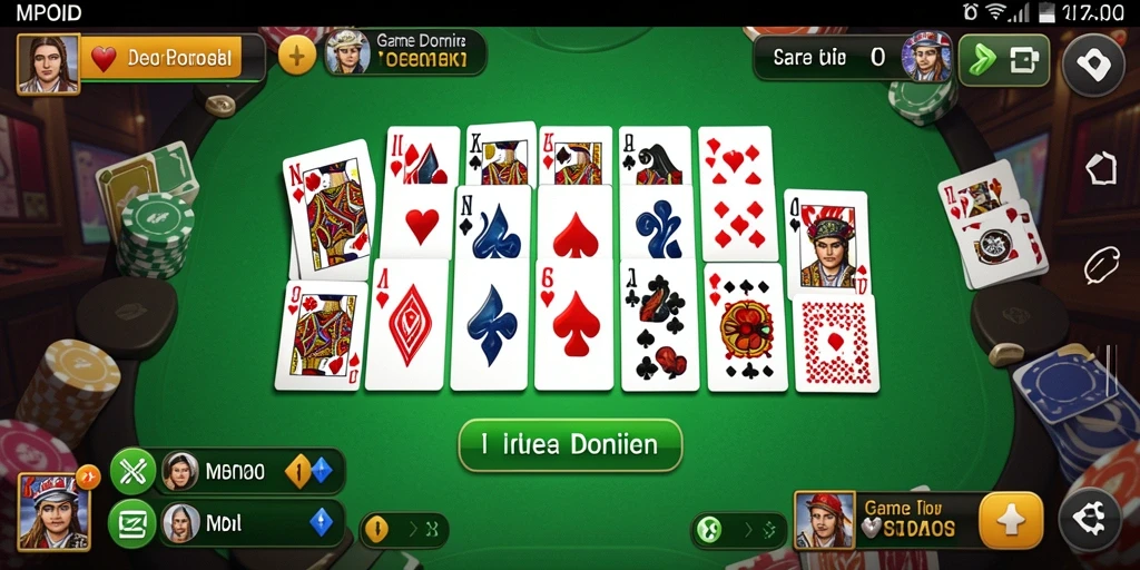 Tampilan gameplay seru dari MPOID yang menggugah semangat bermain Domino.