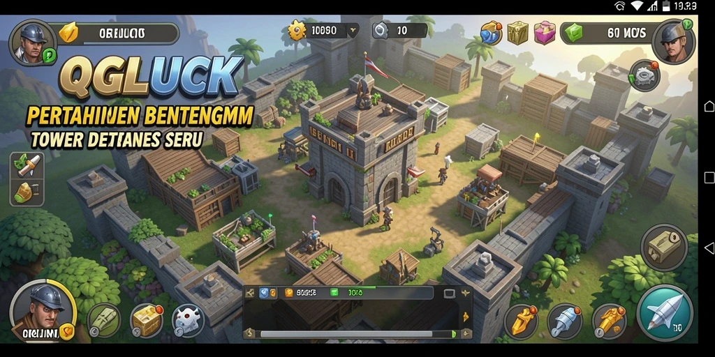Tampilan gameplay QGLUCK yang menegangkan dalam Tower Defense.