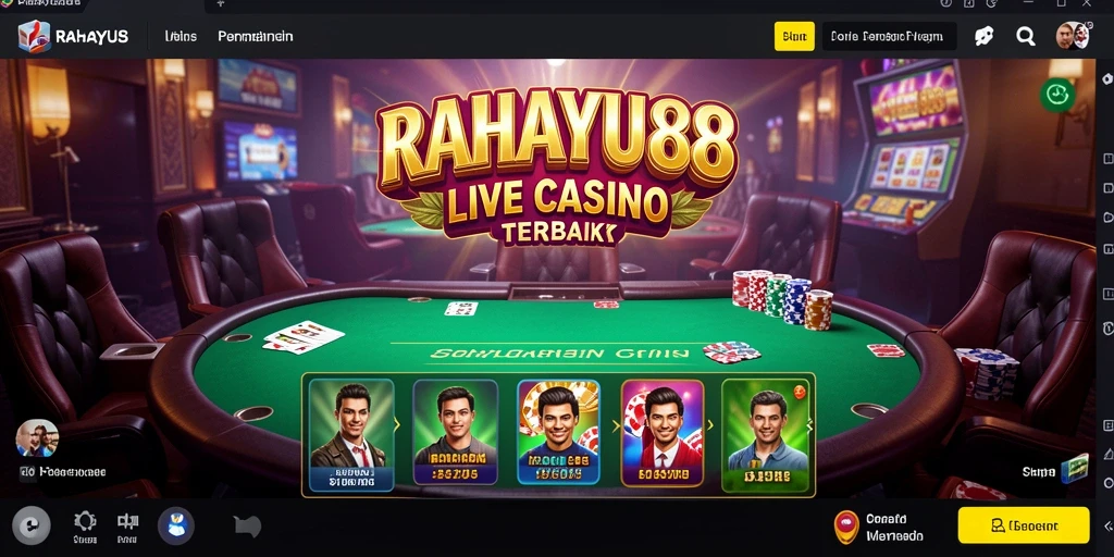 Screenshot gameplay RAHAYU88 menunjukkan suasana kasino langsung yang menegangkan.