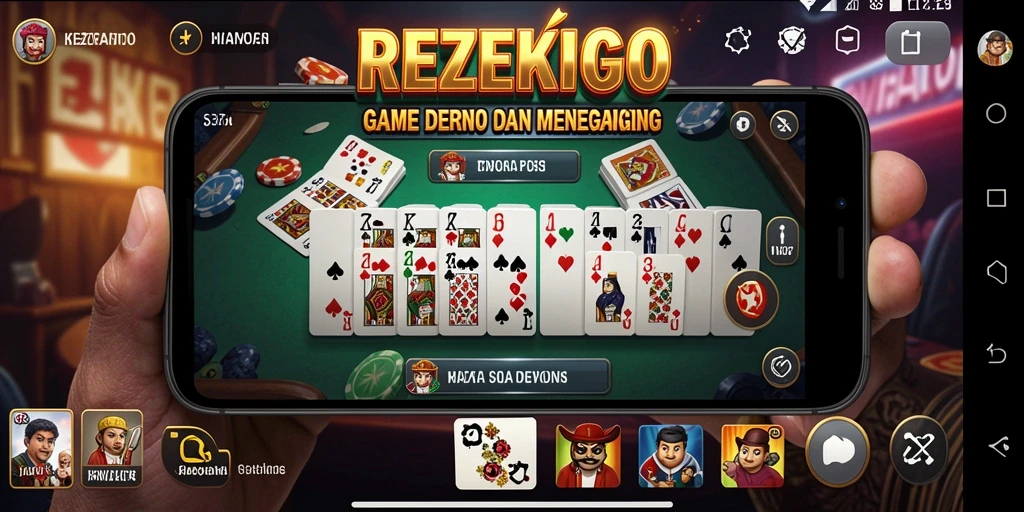 Tampilan gameplay seru di REZEKIGO dengan aksi Domino yang mendebarkan.