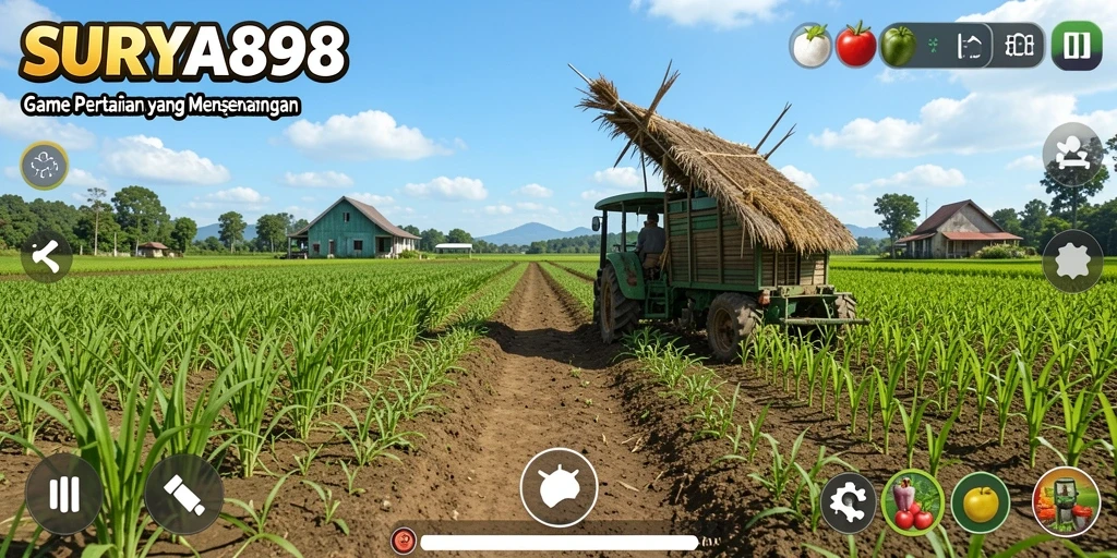 Screenshot SURYA898 menampilkan aktivitas bertani yang seru dan dinamis.