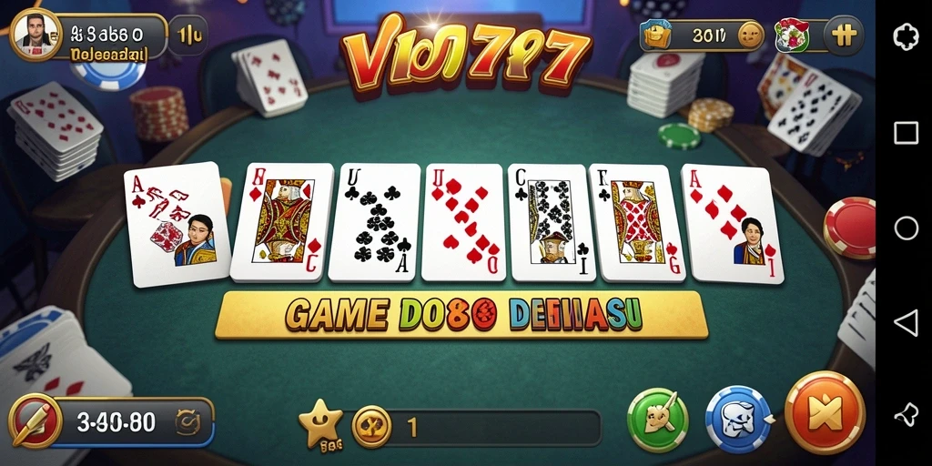Tampilan seru gameplay Domino di VIO77.