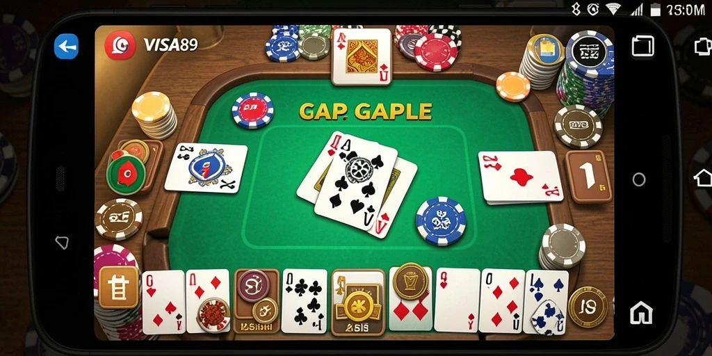 Screenshot gameplay VISA89 dengan aksi seru Gaple.